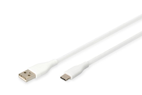0.5M USB-A TO USB-C CABLE WHITE - SILICONE/60W POWER DELIVERY