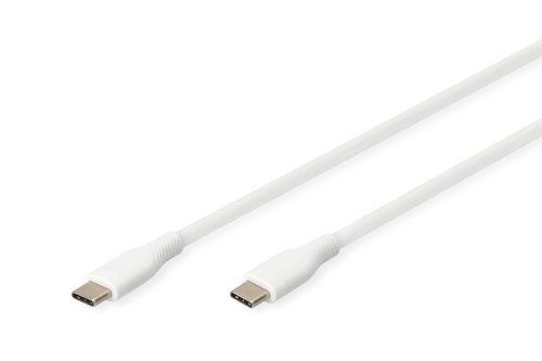 0.5MUSB-C TO USB-C CABLE WHITE - SILICONE/60W POWER DELIVERY