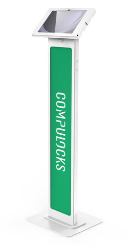 GALAXY TAB A9+ APEX ENCLOSURE - BRANDABLE FLOOR STAND - WHITE