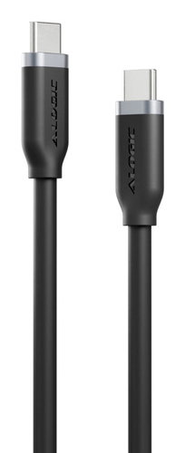 ELEMENTS SILICONE 5A/240W TIE - USB-C TO C MALE BLACK 1M