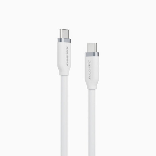 ELEMENTS SILICONE 5A/240W TIE - USB-C TO C MALE WHITE 1M