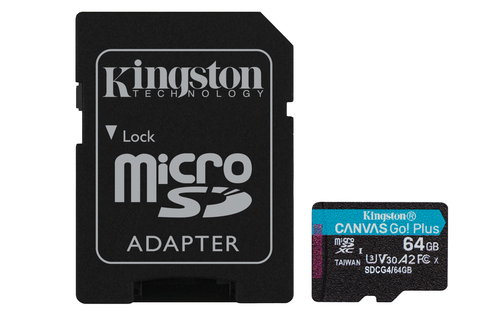 64GB MSDXC CANVAS GO PLUS 200R - GEN4 A2 U3 V30 CARD + ADAPTER