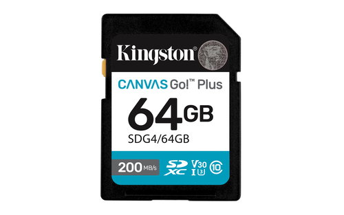 64GB SDXC CANVAS GO PLUS 200R - GEN4 C10 UHS-I U3 V30 200MB/S