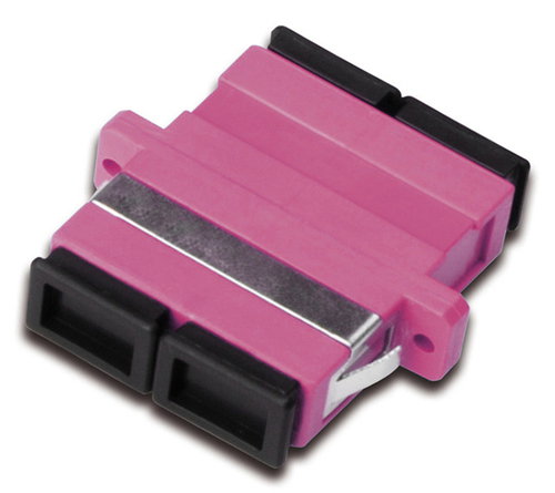 FO COUPLER DUPLEX SC TO SC - MM OM4 VIOLET CERAMIC SLEEVE