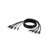DUAL HDMI/USB/AUD CBL - HDMI M/M USB A/B 6IN