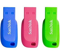 SANDISK CRUZER BLADE USB - FLASH DRIVE 3-PACK - 16GB