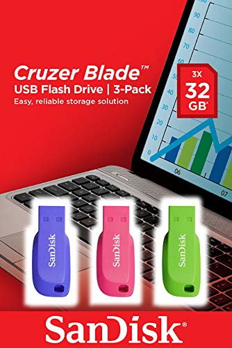 SANDISK CRUZER BLADE USB - FLASH DRIVE 3-PACK - 32GB