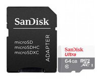 64GB SANDISK ULTRA MICROSDXC + - SD ADAPTER 100MB/S CLAS 10 UHS-I