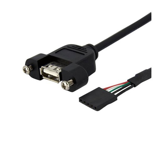 PANEL MOUNT USB CABLE A/HEADER - .