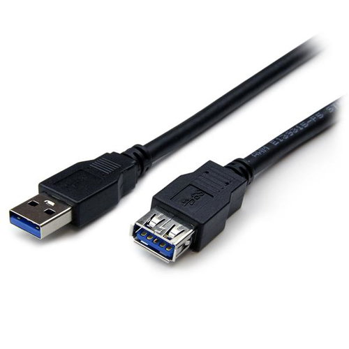2M BLACK USB 3.0 MALE TO FEMALE - USB 3.0 EXTENSION CABLE A TO A