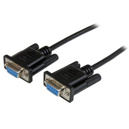 1M BLACK DB9 NULL MODEM CABLE - SERIAL NULL MODEM CABLE BLACK
