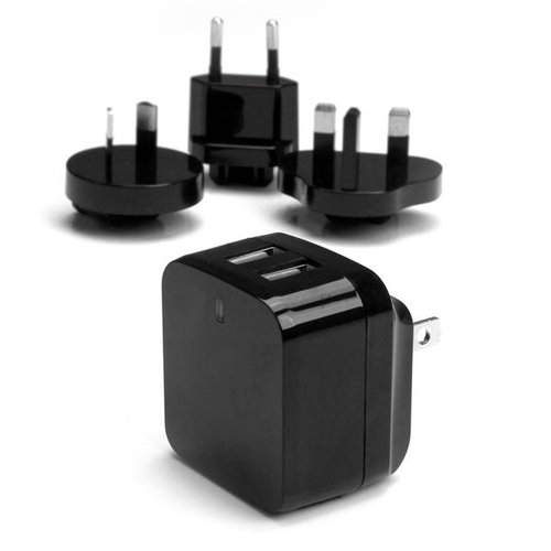 2 PORT USB TRAVEL WALL CHARGER - 17W 3.4A - 110V/220V