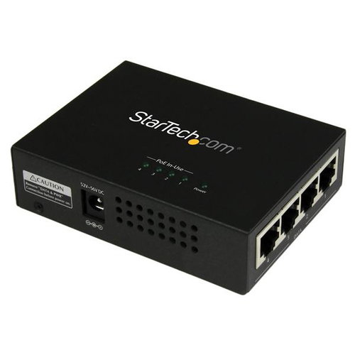 4 PORT GIGABIT POE+ INJECTOR - IN