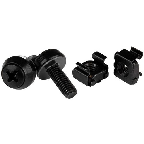 100 PKG M6 SCREWS + CAGE NUTS - M6 CAGE NUTS M6X12MM BLACK