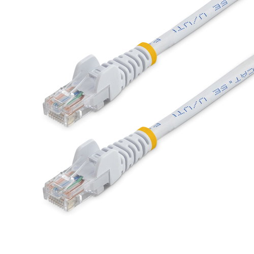 0.5M WHITE CAT5E PATCH CABLE - SNAGLESS ETHERNET CABLE - UTP