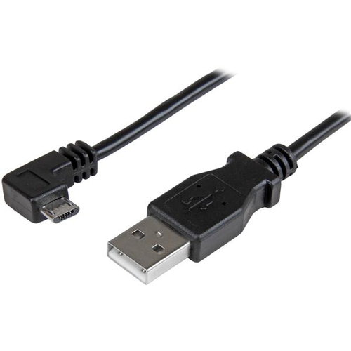 0.5M ANGLED MICRO USB CABLE - CHARGE + SYNC CABLE - 24 AWG