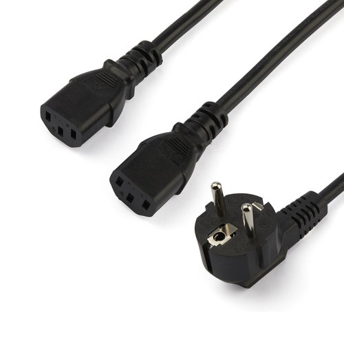2M SCHUKO CEE7 TO 2X C13 CORD - .
