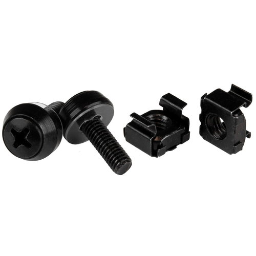 10-32 RACK SCREWS AND NUTS - - 50 PACK - BLACK