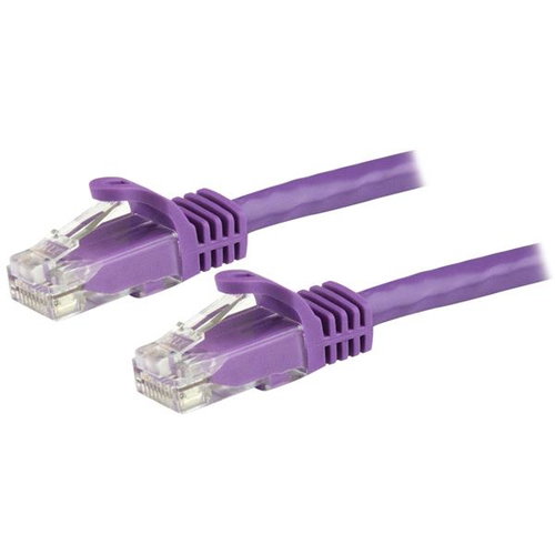1.5 M CAT6 CABLE - PURPLE - SNAGLESS - 24 AWG COPPER WIRE