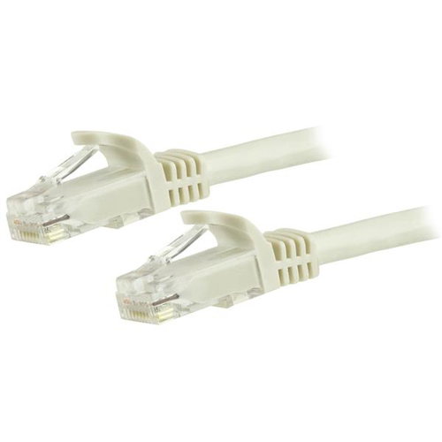1.5 M CAT6 CABLE - WHITE - SNAGLESS - 24 AWG COPPER WIRE