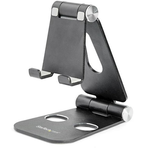 SMARTPHONE AND TABLET STAND - - PORTABLE AND FOLDABLE - BLACK