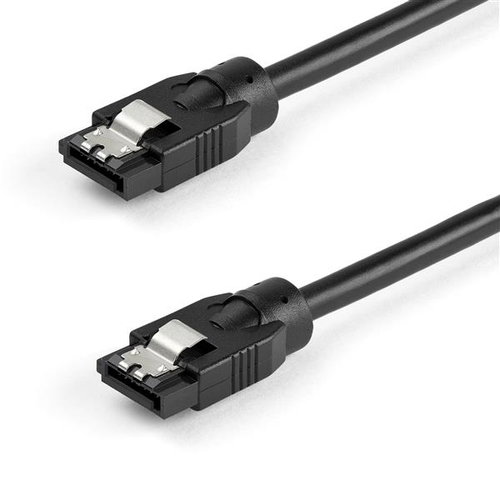 0.6 M ROUND SATA CABLE - SATA CORD - LATCHING CONNECTORS