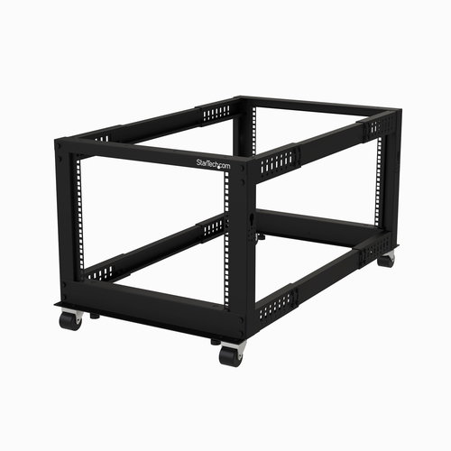8U OPEN FRAME RACK - 4 POST - - 22-40IN ADJUSTABLE DEPTH