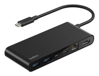 BELKIN CONNECT 8-IN-1 USB-C HUB - DUAL USB-C PORTS - SCHWARZ