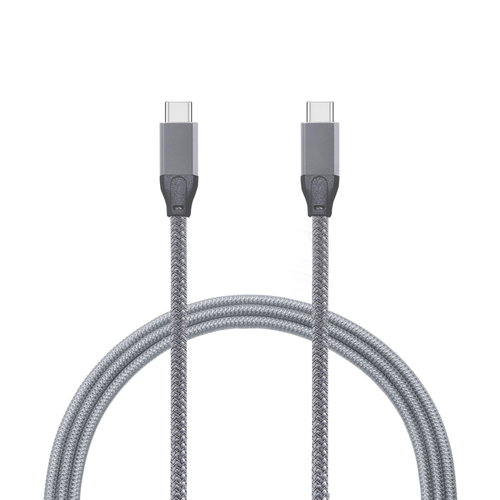 5M USB-C GEN2X2 M/M 20GB 100W - 20V/5A GREY BRAIDED OD 5.5MM