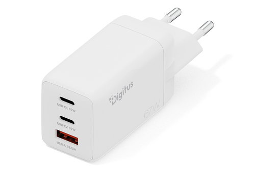 67W GAN CHARGER 2XUSB-C 1XUSB-A - 67W 2X USB-C 1X USB-A WHITE