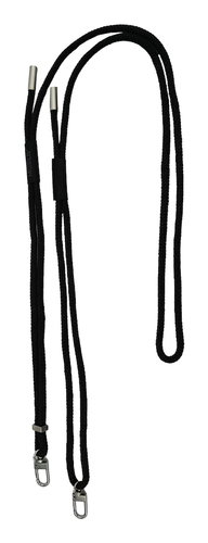 ADJUSTABLE LANYARD - BLACK - 2 - ATTACHMENT POINTS 2 SOFT O-RINGS