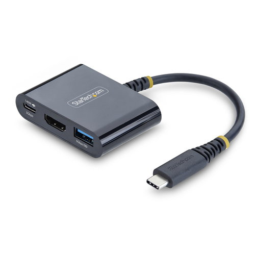 168B-USBC-MULTIPORT - USB-C HDMI MULTIPORT HUB BLACK
