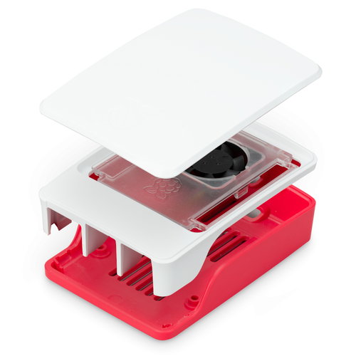 RASPBERRY PI5 GEHUSE - ROT WEISS LFTER OFFIZIELL
