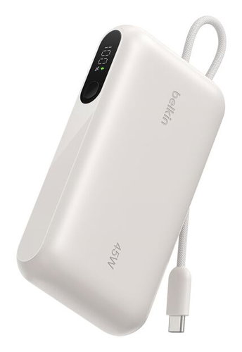 BOOSTCHARGE PWRBANK W/ DISPLAY - SAND 10000MAH W/ USB-C CABLE