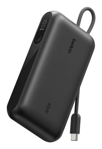 BOOSTCHARGE PWRBANK W/ DISPLAY - BLACK 10000MAH W/ USB-C CABLE