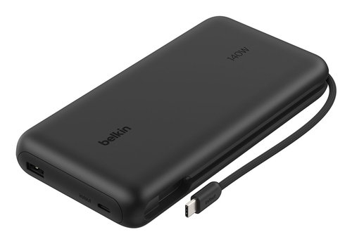 BOOSTCHARGE PWRBANK W/ DISPLAY - BLACK 25000MAH W/ USB-C CABLE