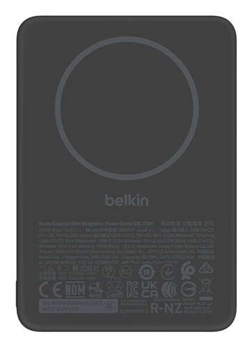 BOOSTCHARGE SLIM MAGN POWERBANK - BLACK 10000MAH