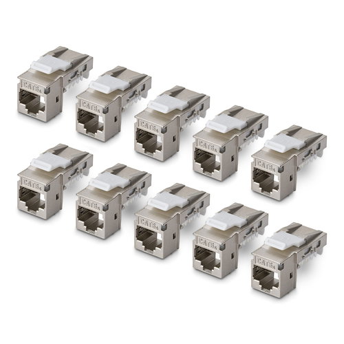 CAT6A KEYSTONE JACK 10-PACK - 10-PACK90-DEGREE/TOOLLESS/SHIELD