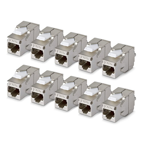 CAT6A KEYSTONE JACK 10-PACK - 10-PACK180-DEGREE/TOOLLESS/SHIEL