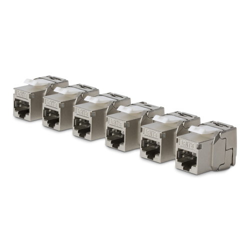 CAT8 KEYSTONE JACK 6-PACK - 6-PACK180-DEGREE/TOOLLESS/SHIELD