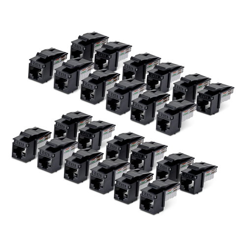 CAT6 KEYSTONE JACK 24-PACK - 24-PACK90-DEGREE 110 PUNCH DOWN