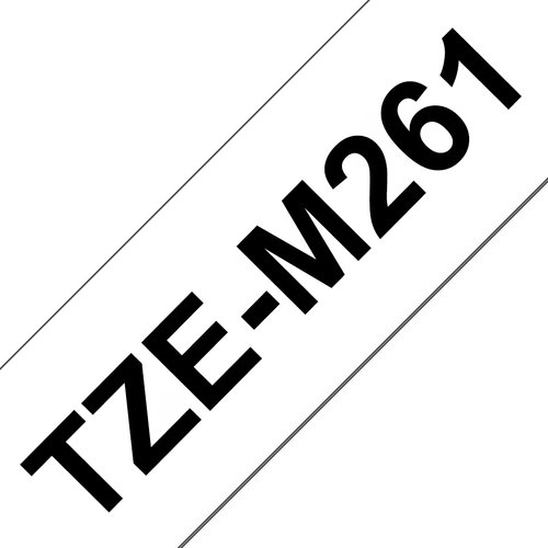 TZE-M261 LAMINATED TAPE - 36MM 8M WHITE MATT/BLACK