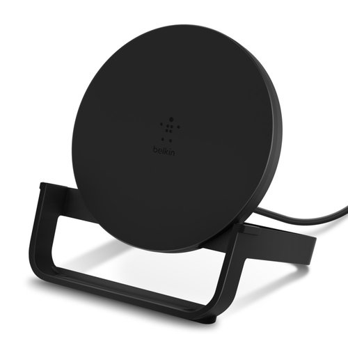 10W WIRELESS CHARGING STAND - MICROUSBCABLE W/POWER SUPP BLACK