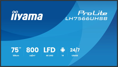 LH7566UHSB-B1AG 75IN 3840X2160 - USB 2.0 X2 WIFI LAN MEDIA