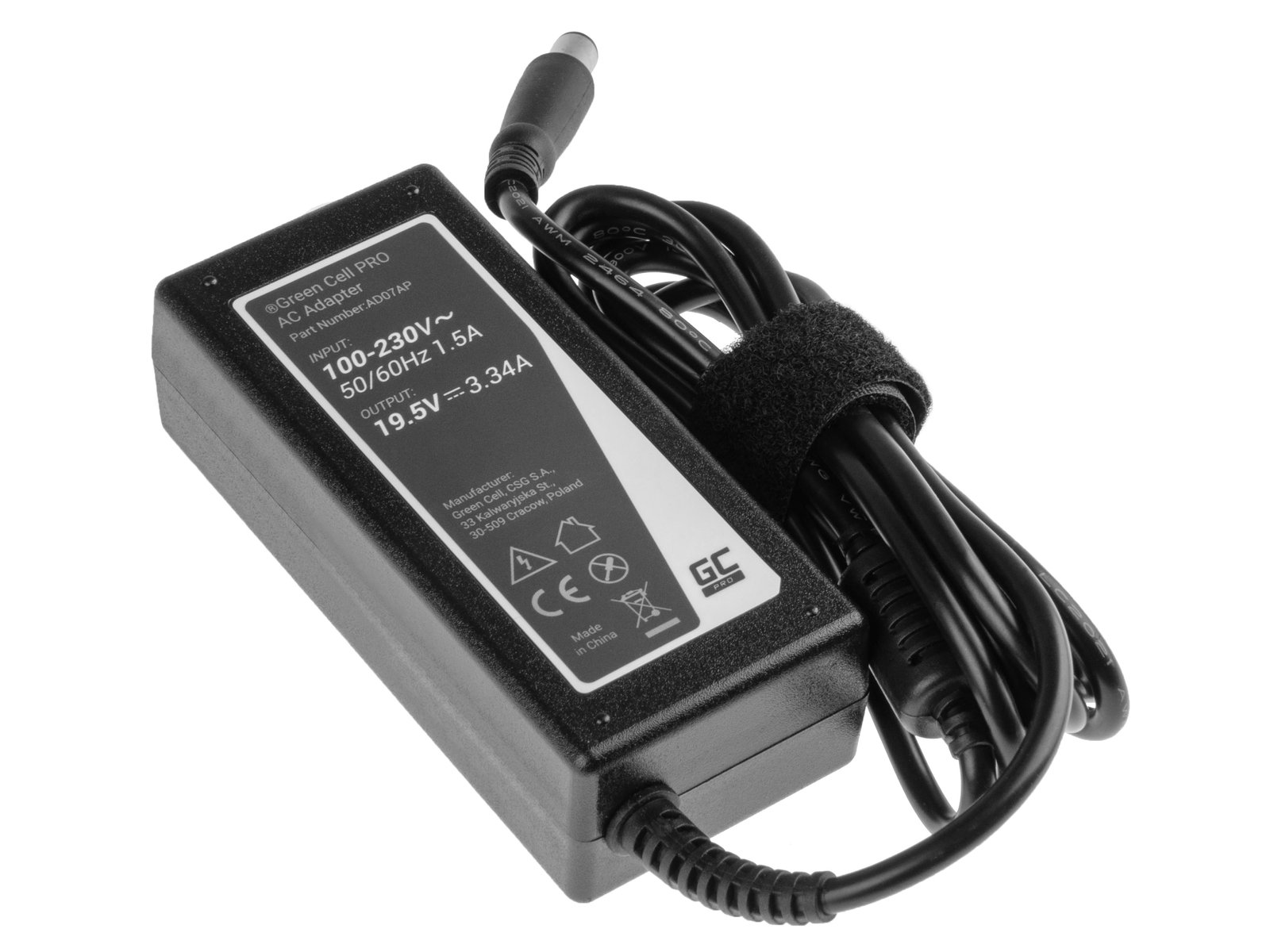Greencell PRO Laptop Charger for Dell Inspiron Vostro Latitude 19.5V 3.34A