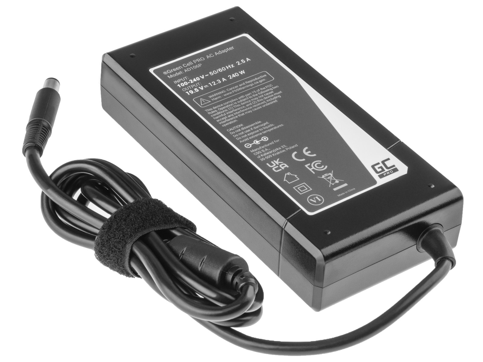 Greencell PRO Laptop Charger for Dell Precision M4700 M6800 19.5V 12.3A 240W