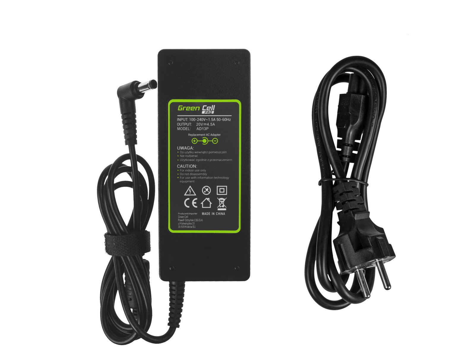 Greencell PRO Laptop Charger for Fujitsu Siemens Lenovo Idea Pad 20V 4.5A 90W