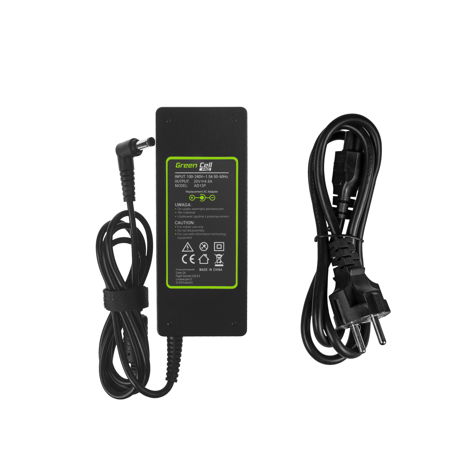Greencell PRO Laptop Charger for Fujitsu Siemens Lenovo Idea Pad 20V 4.5A 90W