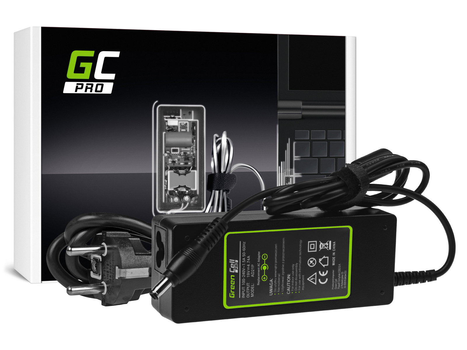 Greencell PRO Laptop Charger for Samsung 19V 4.74A 90W 5.5-3.0mm