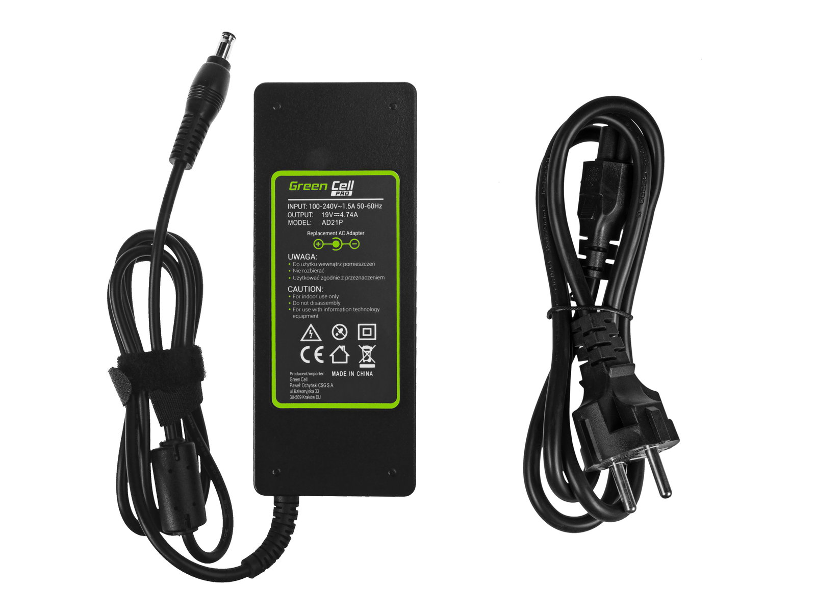 Greencell PRO Laptop Charger for Samsung 19V 4.74A 90W 5.5-3.0mm